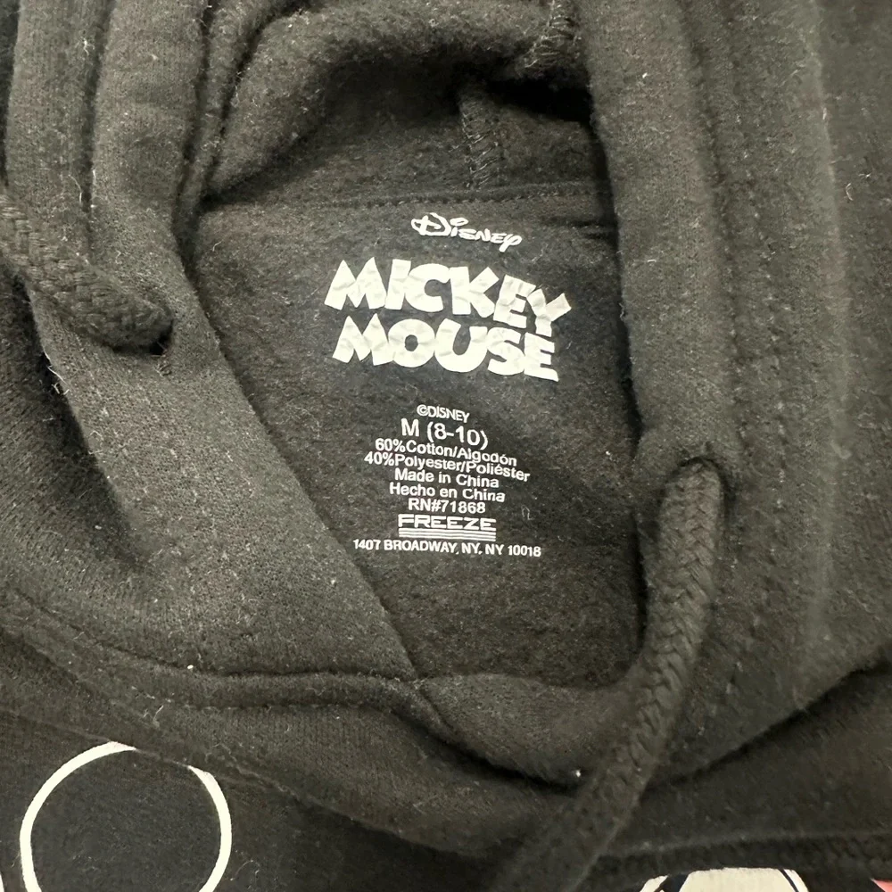 Disney Black Mickey Mouse Pullover Hoodie with White Graphic - Picture 2 of 3